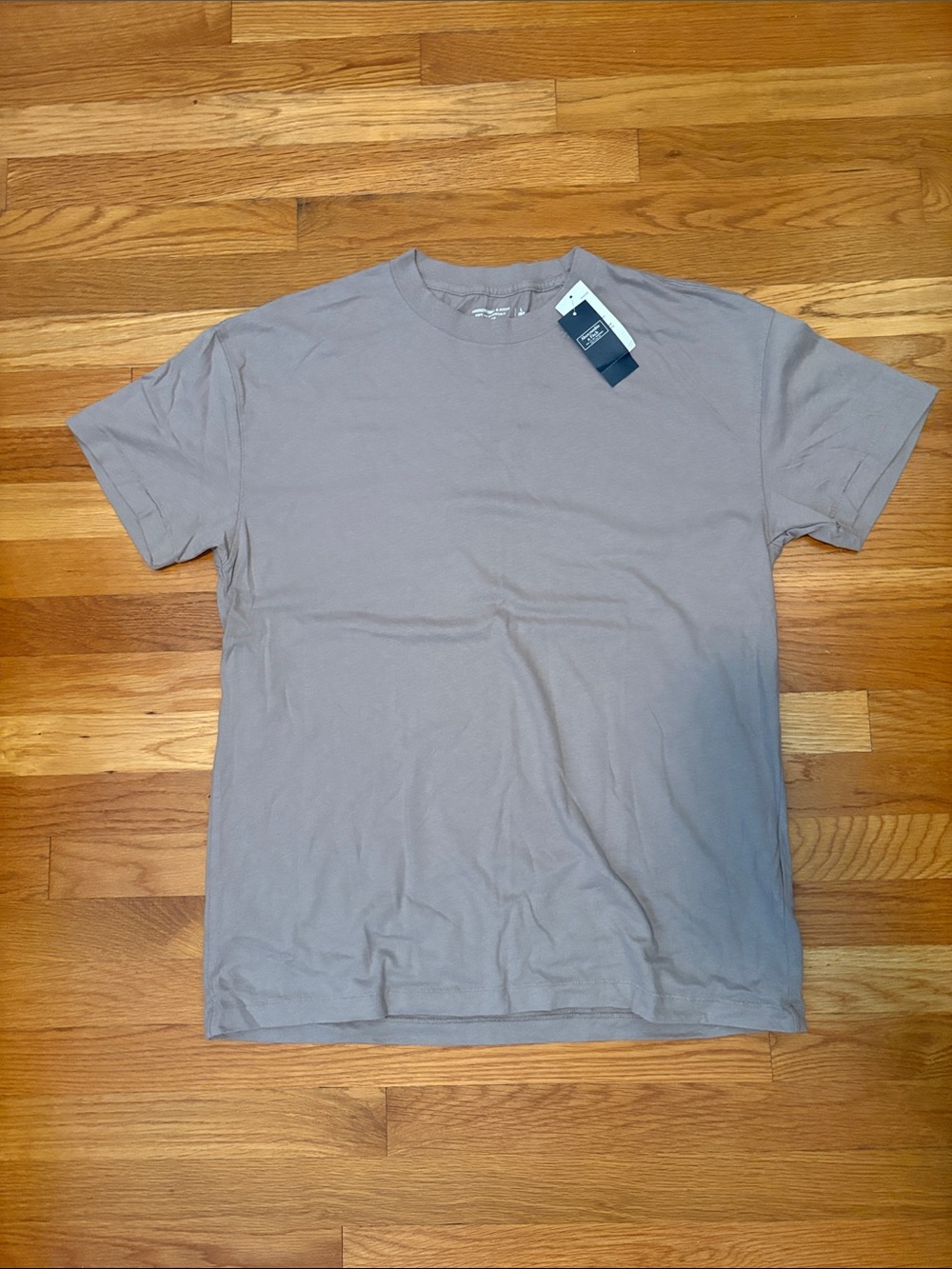 Abercrombie & Fitch Short Sleeve Crew Tee in Muted Taupe